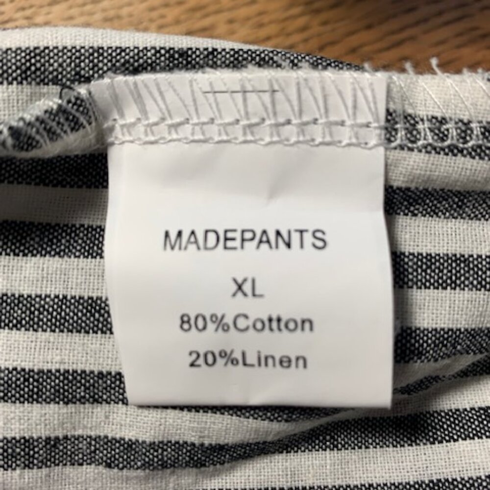 Striped lightweight wide-leg overalls by Madepants with front pockets - Picture 3 of 4
